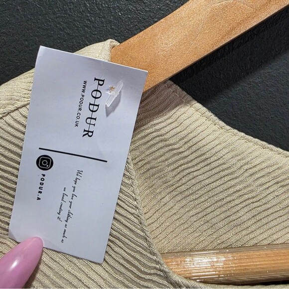 Podur Ecru Silhouette Dress Sz 8 - Picture 9 of 11